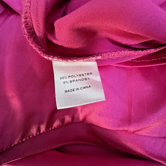 Zesica‎ Womens Fuscia Asymmetrical Midi Dress L Ruched One Shoulder Cutout New - Picture 10 of 13